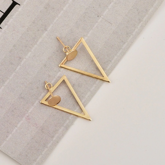 Jewelry - LAST ONE 14K Gold Plate Triangle Geometric Earring